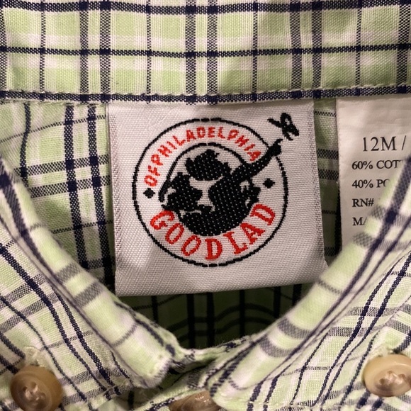 NWOT Boys Infant Green Plaid Button down shirt sleeve  Shirt - Picture 5 of 6